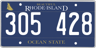 RI license plate 305428