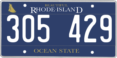 RI license plate 305429