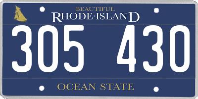 RI license plate 305430
