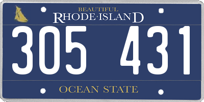 RI license plate 305431