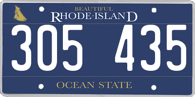 RI license plate 305435