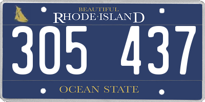 RI license plate 305437