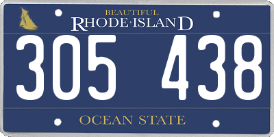 RI license plate 305438