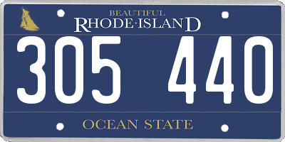 RI license plate 305440