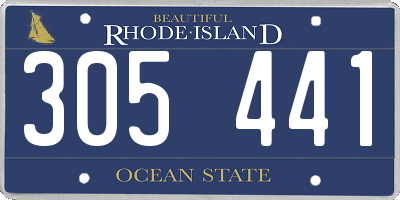 RI license plate 305441