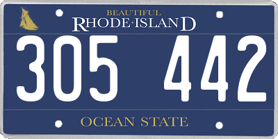 RI license plate 305442