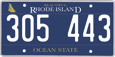 RI license plate 305443