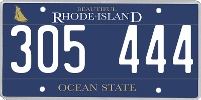 RI license plate 305444