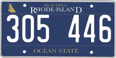 RI license plate 305446