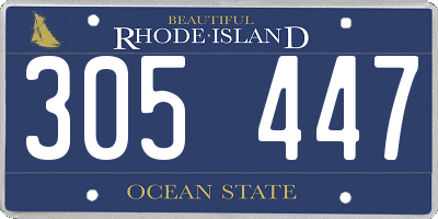 RI license plate 305447
