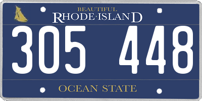 RI license plate 305448