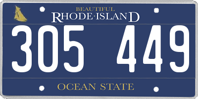 RI license plate 305449