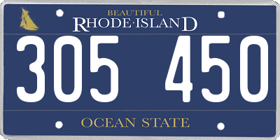 RI license plate 305450