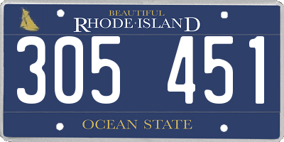 RI license plate 305451