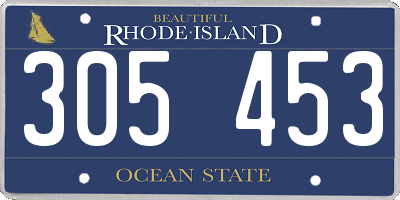 RI license plate 305453