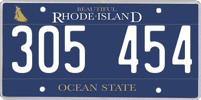 RI license plate 305454