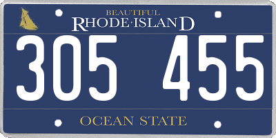 RI license plate 305455