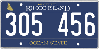 RI license plate 305456