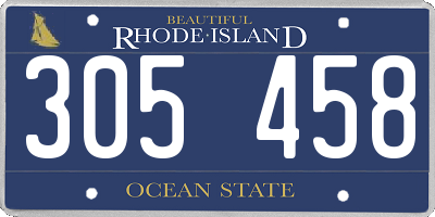 RI license plate 305458