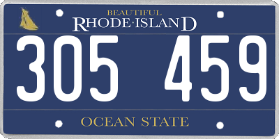 RI license plate 305459