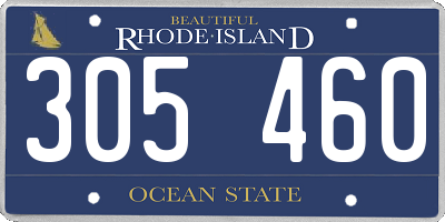 RI license plate 305460
