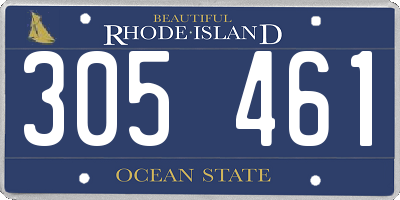 RI license plate 305461
