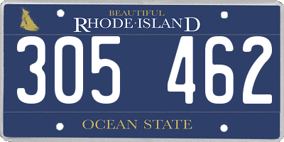 RI license plate 305462