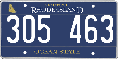 RI license plate 305463