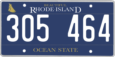 RI license plate 305464