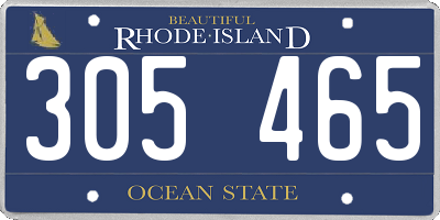RI license plate 305465