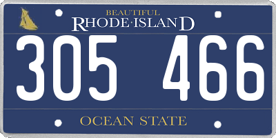 RI license plate 305466