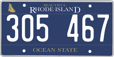 RI license plate 305467