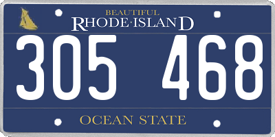 RI license plate 305468