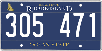 RI license plate 305471