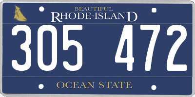 RI license plate 305472