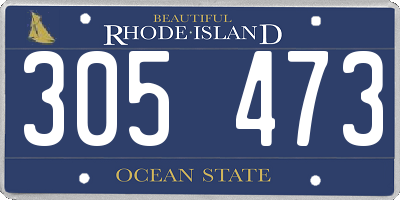 RI license plate 305473