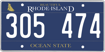 RI license plate 305474