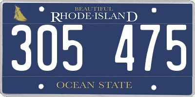 RI license plate 305475