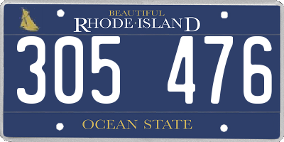 RI license plate 305476
