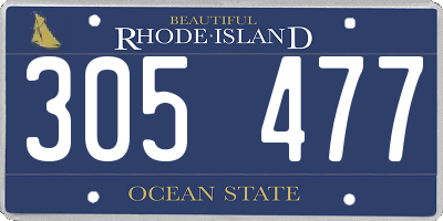 RI license plate 305477