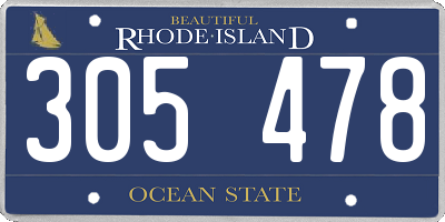 RI license plate 305478