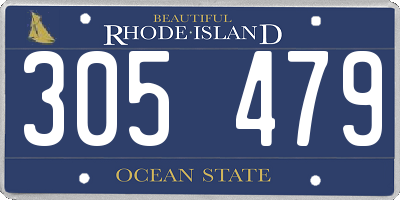 RI license plate 305479
