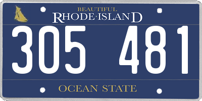 RI license plate 305481