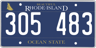RI license plate 305483