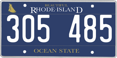 RI license plate 305485