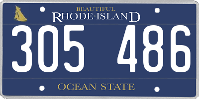 RI license plate 305486