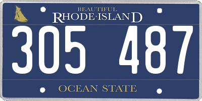 RI license plate 305487
