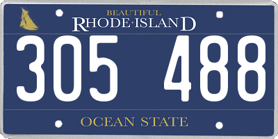 RI license plate 305488
