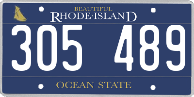 RI license plate 305489