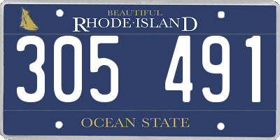 RI license plate 305491